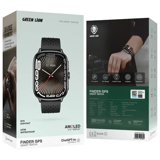 Green Lion Finder GPS Smart Watch - Black