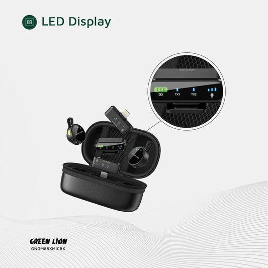 Green Lion GM-85X 3 In 1 Wireless Microphone - Black