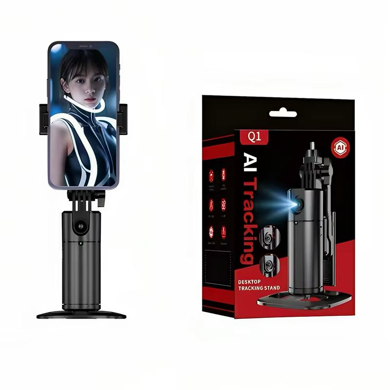 Q1 AI Automatic Face Tracking Cloud Platform Gimbal Tripod Head Desktop Stand Smartphone Video 360 Degree Object Tracking Holder