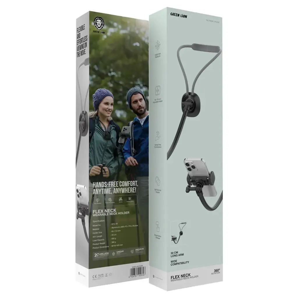 Green Lion Flex Neck Wearable Neck Holder - Black