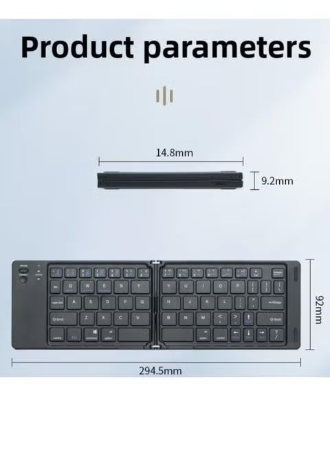 B028 Two-Fold Portable Mini Bluetooth Keyboard