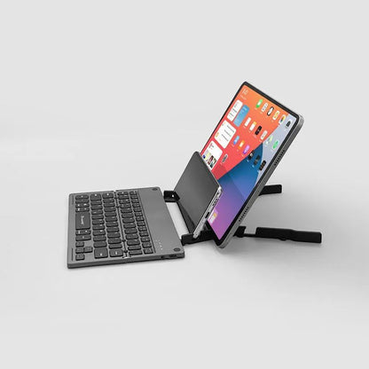 Harmonica Folding Keyboard TWO-fold Foldable Keyboard with Phone/Tablet Stand