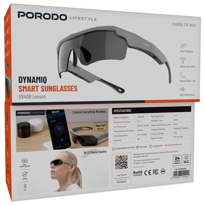 Porodo Lifestyle Dynamiq Smart Sunglasses - Gray & Black