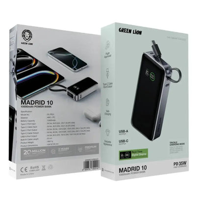Green Lion Madrid 10 Power Bank 10000mAh PD 35W - Gray