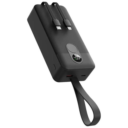 Porodo 30000mAh Power Bank with Integrated Cables - Black