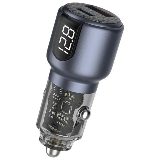 Green Lion Dual Port Car Charger PD + QC 75W - Gray