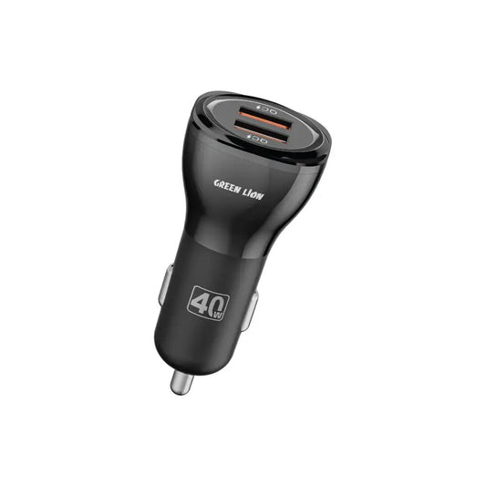 Green Lion Dual QC3.0 Car Charger 40W - Black