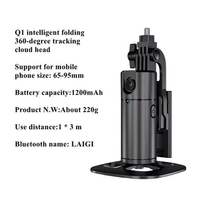 Q1 AI Automatic Face Tracking Cloud Platform Gimbal Tripod Head Desktop Stand Smartphone Video 360 Degree Object Tracking Holder