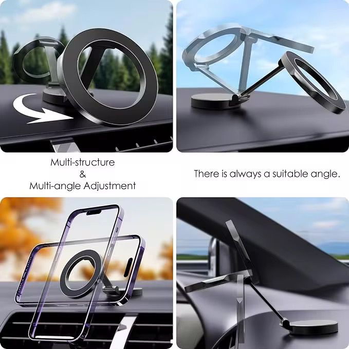 1080 ° Rotating Magnetic Suction Car Phone Holder Folding High-end Strong Magnetic Adhesive for Car Dashboard