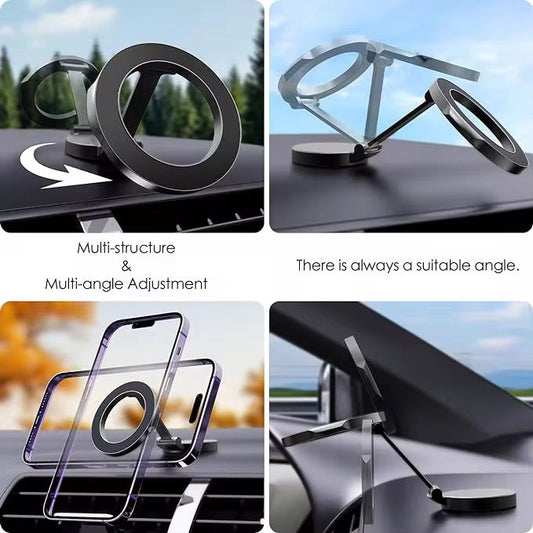 1080 ° Rotating Magnetic Suction Car Phone Holder Folding High-end Strong Magnetic Adhesive for Car Dashboard