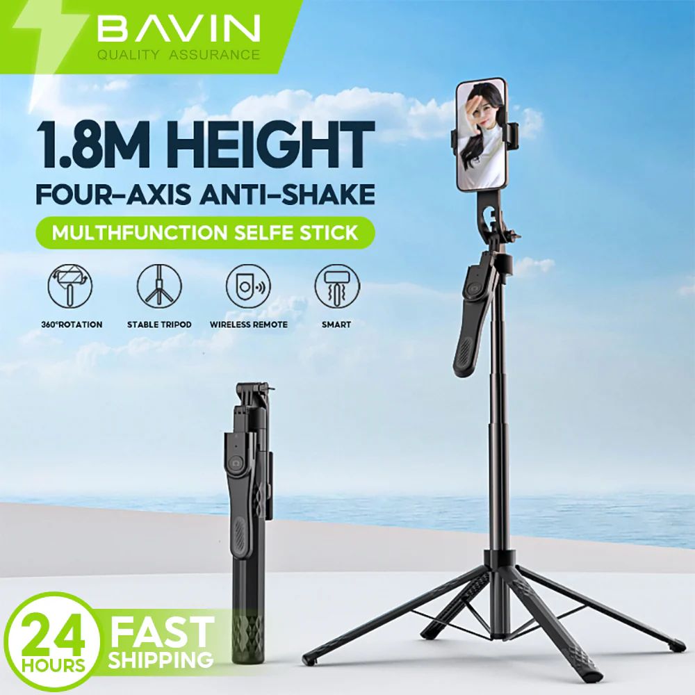 BAVIN D-Z-P16 360° Multi-Functional Selfie Stick Tripod w/ Bluetooth Remote