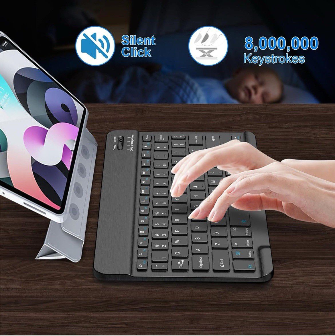 Bluetooth Standard Keyboard - Wireless -type On Anything -Many Compatible
