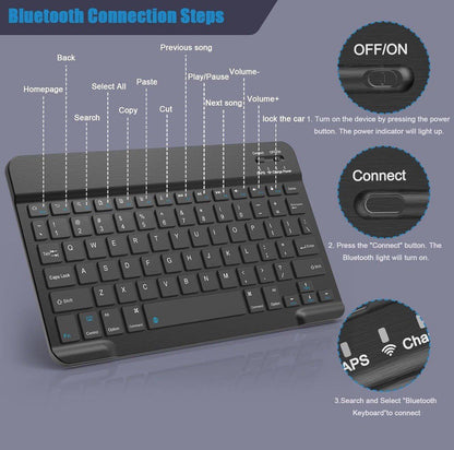 Bluetooth Standard Keyboard - Wireless -type On Anything -Many Compatible